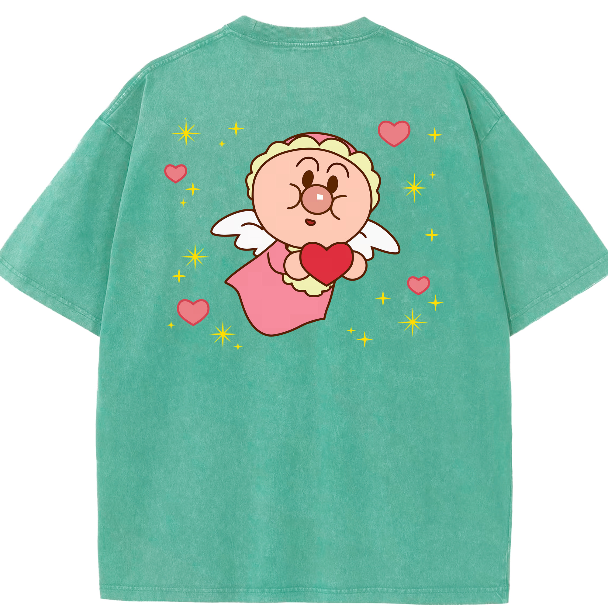 （画像用） アンパンマン Anpanman 綿100% ヴィンテージ風 半袖Tシャツ（背面プリント）